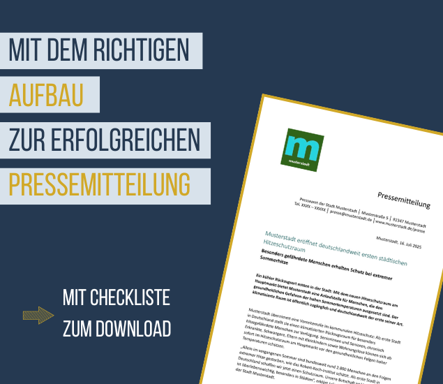 Teaserbild: Mit dem richtigen Aufbau zur erfolgreichen Pressemitteilung, mit Checkliste